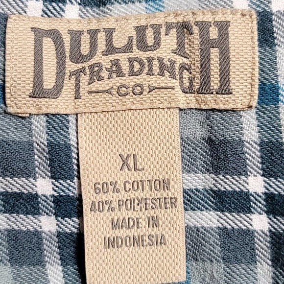 DULUTH TRADING Free Swingin' Wicking Flannel Shirt Size XL Blue - Picture 4 of 4